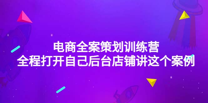电商全案策划训练营：全程打开自己后台店铺讲这个案例（9节课时）聚创吧-网创项目资源站-副业项目-创业项目-搞钱项目聚创吧