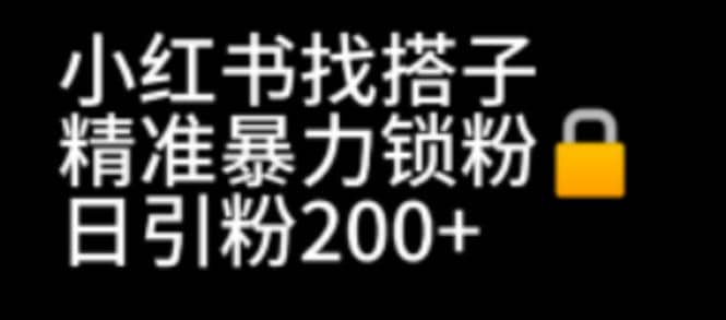 小红书找搭子暴力精准锁粉+引流日引200+精准粉聚创吧-网创项目资源站-副业项目-创业项目-搞钱项目聚创吧