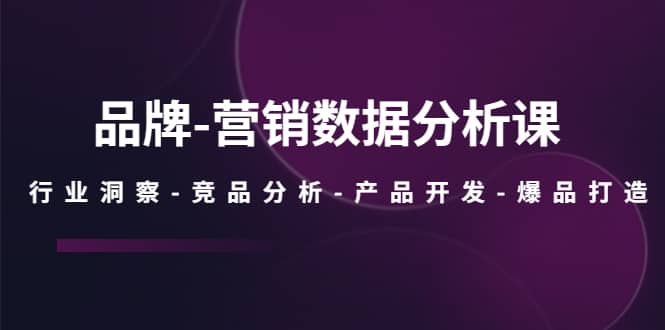 品牌-营销数据分析课，行业洞察-竞品分析-产品开发-爆品打造聚创吧-网创项目资源站-副业项目-创业项目-搞钱项目聚创吧