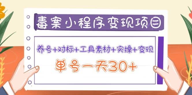 毒案小程序变现项目：养号+对标+工具素材+实操+变现聚创吧-网创项目资源站-副业项目-创业项目-搞钱项目聚创吧