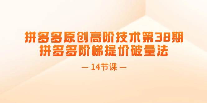 拼多多原创高阶技术第38期，拼多多阶梯提价破量法（14节课）聚创吧-网创项目资源站-副业项目-创业项目-搞钱项目聚创吧
