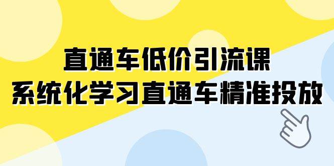 直通车-低价引流课，系统化学习直通车精准投放（14节课）聚创吧-网创项目资源站-副业项目-创业项目-搞钱项目聚创吧
