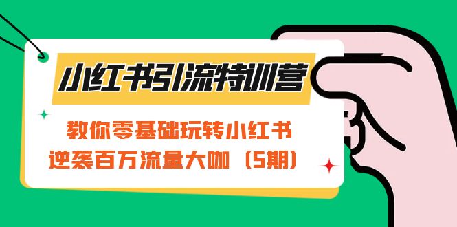 小红书引流特训营-第5期：教你零基础玩转小红书，逆袭百万流量大咖聚创吧-网创项目资源站-副业项目-创业项目-搞钱项目聚创吧