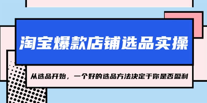 淘宝爆款店铺选品实操，2023从选品开始，一个好的选品方法决定于你是否盈利聚创吧-网创项目资源站-副业项目-创业项目-搞钱项目聚创吧