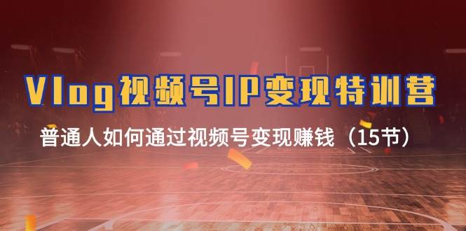 Vlog 视频号IP变现特训营，普通人如何通过视频号变现赚钱（15节）聚创吧-网创项目资源站-副业项目-创业项目-搞钱项目聚创吧