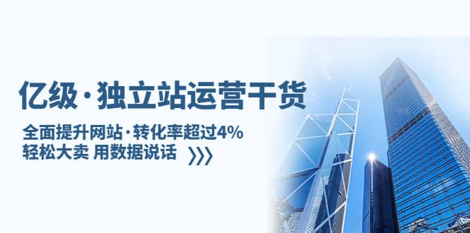独立站运营干货：全面提升网站·转化率超过4%，轻松大卖 用数据说话聚创吧-网创项目资源站-副业项目-创业项目-搞钱项目聚创吧