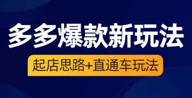 2023拼多多爆款·新玩法：起店思路+直通车玩法（3节精华课）聚创吧-网创项目资源站-副业项目-创业项目-搞钱项目聚创吧