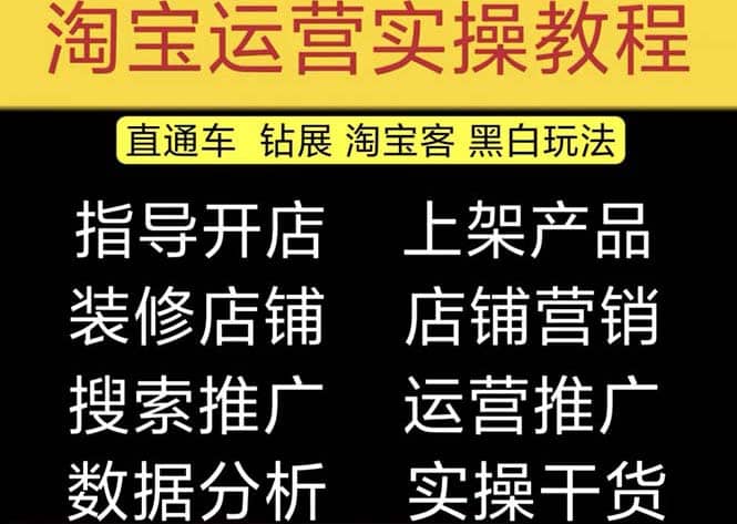 2023淘宝开店教程0基础到高级全套视频网店电商运营培训教学课程（2月更新）聚创吧-网创项目资源站-副业项目-创业项目-搞钱项目聚创吧