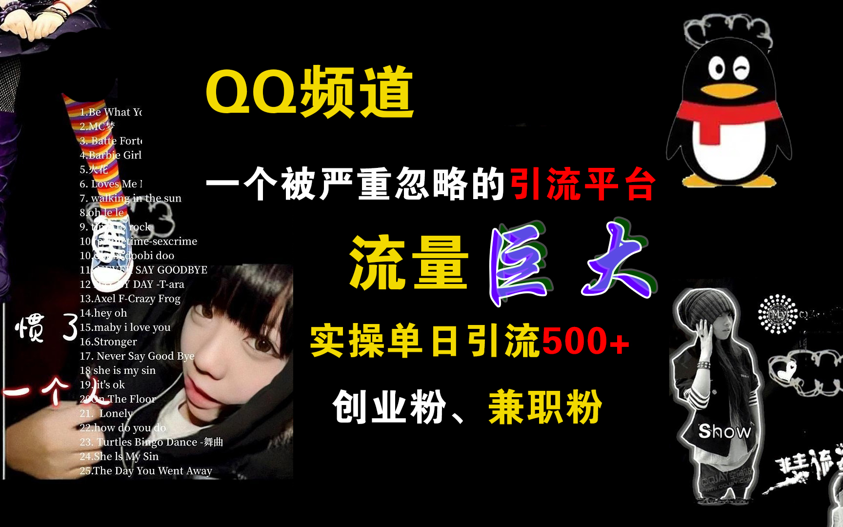 QQ频道，一个被严重忽略的引流平台，流量巨大，实操单日引流500+创业粉、兼职粉聚创吧-网创项目资源站-副业项目-创业项目-搞钱项目聚创吧
