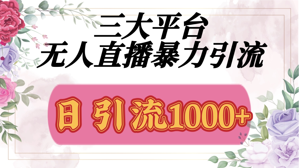 抖音，快手，视频号全平台通用，无人直播引流法，利用图片,模板,整套话术挂机全天支持矩阵操作，无限设备多开，超暴力引流，1000+高质量精准创业粉聚创吧-网创项目资源站-副业项目-创业项目-搞钱项目聚创吧