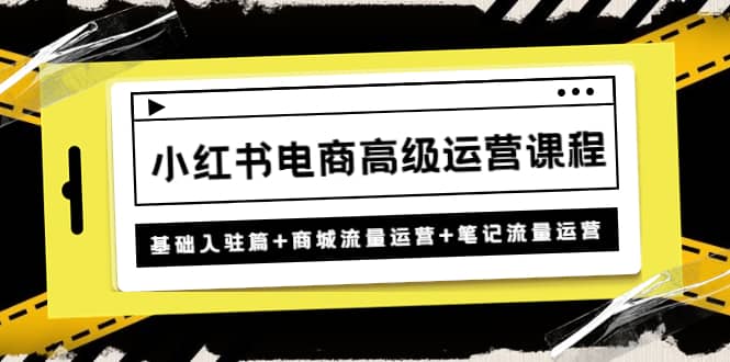 小红书电商高级运营课程：基础入驻篇+商城流量运营+笔记流量运营聚创吧-网创项目资源站-副业项目-创业项目-搞钱项目聚创吧