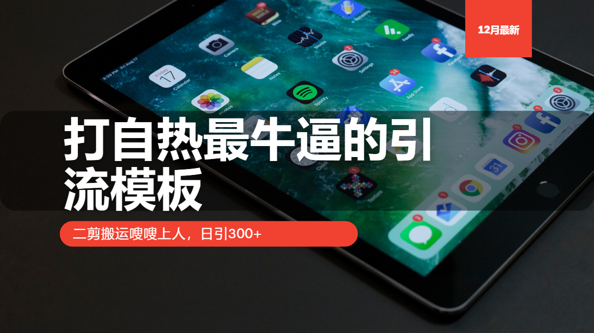 打自热最牛逼的引流模板，日引300+，二剪搬运嗖嗖上人聚创吧-网创项目资源站-副业项目-创业项目-搞钱项目聚创吧
