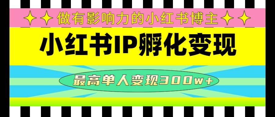 某收费培训-小红书IP孵化变现：做有影响力的小红书博主聚创吧-网创项目资源站-副业项目-创业项目-搞钱项目聚创吧