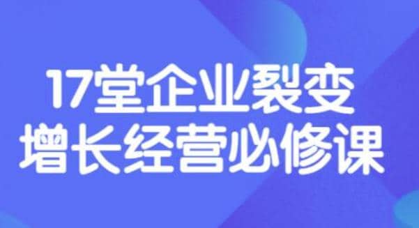 《盈利增长17堂必修课》企业裂变增长的经营智慧，带你了解增长的本质聚创吧-网创项目资源站-副业项目-创业项目-搞钱项目聚创吧