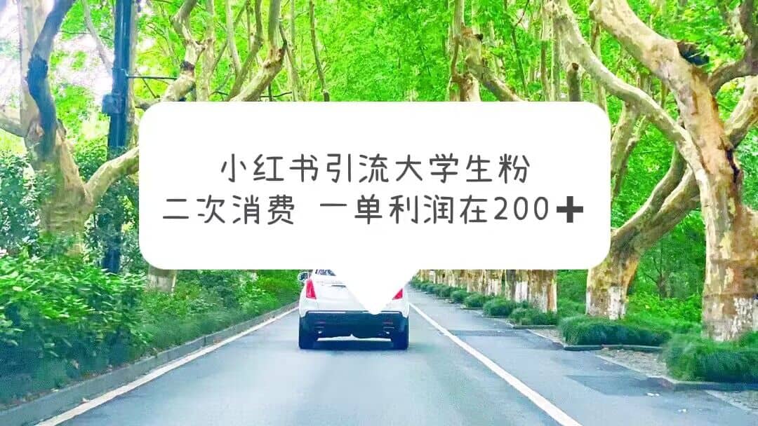 小红书引流大学生粉，变现项目，一单利润在200+（教程+资源）聚创吧-网创项目资源站-副业项目-创业项目-搞钱项目聚创吧