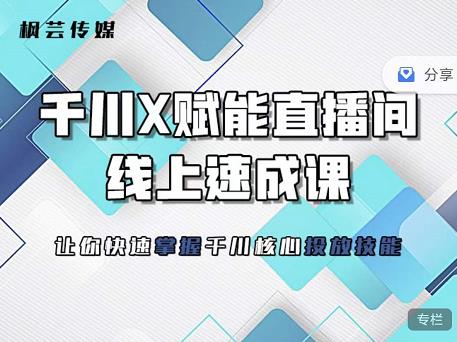 枫芸传媒-线上千川提升课，提升千川认知，提升千川投放效果聚创吧-网创项目资源站-副业项目-创业项目-搞钱项目聚创吧