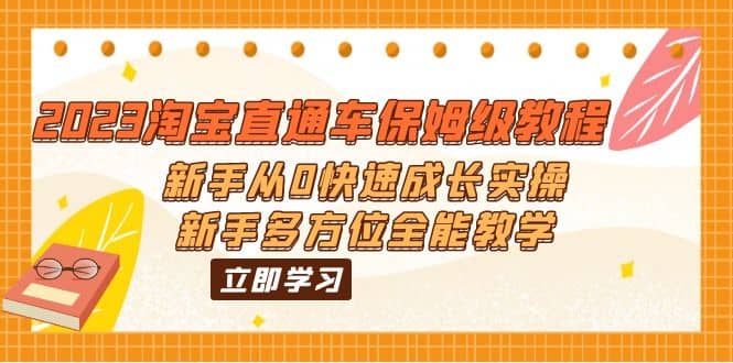 2023淘宝直通车保姆级教程：新手从0快速成长实操，新手多方位全能教学聚创吧-网创项目资源站-副业项目-创业项目-搞钱项目聚创吧