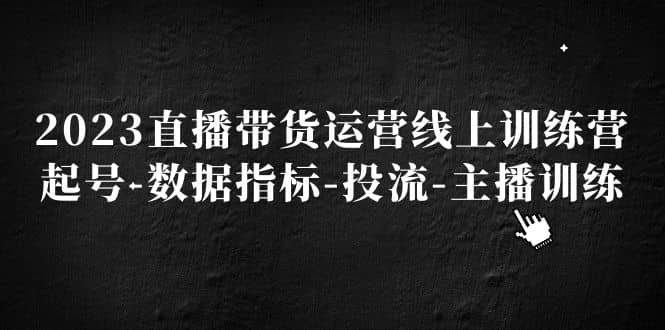 2023直播带货运营线上训练营，起号-数据指标-投流-主播训练聚创吧-网创项目资源站-副业项目-创业项目-搞钱项目聚创吧