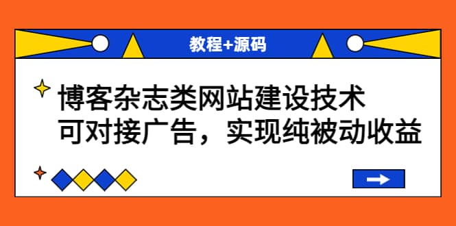博客杂志类网站建设技术，可对接广告，实现纯被动收益（教程+源码）聚创吧-网创项目资源站-副业项目-创业项目-搞钱项目聚创吧