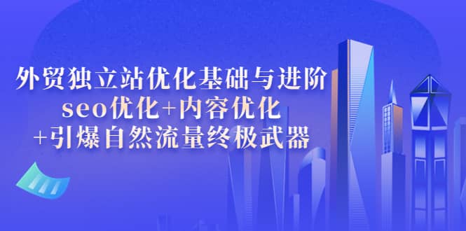 外贸独立站优化基础与进阶，seo优化+内容优化+引爆自然流量终极武器聚创吧-网创项目资源站-副业项目-创业项目-搞钱项目聚创吧