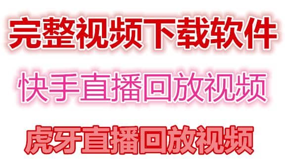 快手直播回放视频/虎牙直播回放视频完整下载(电脑软件+视频教程)聚创吧-网创项目资源站-副业项目-创业项目-搞钱项目聚创吧