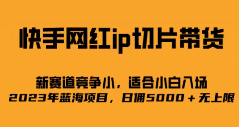 快手网红ip切片新赛道，竞争小事，适合小白 2023蓝海项目聚创吧-网创项目资源站-副业项目-创业项目-搞钱项目聚创吧