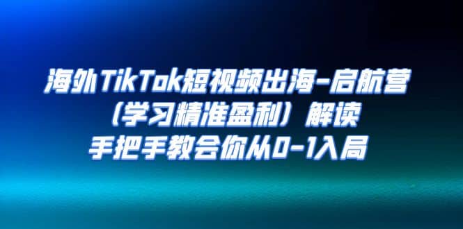 海外TikTok短视频出海-启航营（学习精准盈利）解读，手把手教会你从0-1入局聚创吧-网创项目资源站-副业项目-创业项目-搞钱项目聚创吧