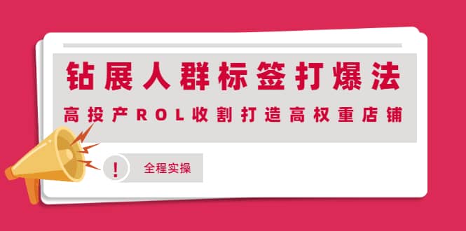 钻展人群标签打爆法，高投产ROL收割打造高权重店铺(全程实操)聚创吧-网创项目资源站-副业项目-创业项目-搞钱项目聚创吧