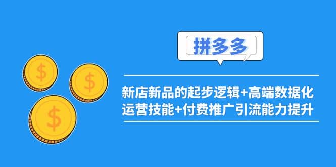 2022拼多多：新店新品的起步逻辑+高端数据化运营技能+付费推广引流能力提升聚创吧-网创项目资源站-副业项目-创业项目-搞钱项目聚创吧