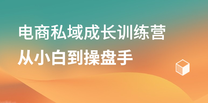 电商私域成长训练营，从小白到操盘手聚创吧-网创项目资源站-副业项目-创业项目-搞钱项目聚创吧