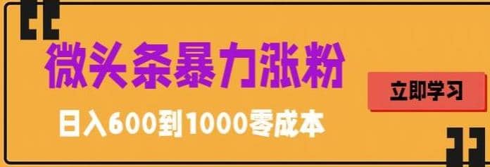 微头条暴力涨粉技巧搬运文案就能涨几万粉丝，简单0成本，日赚600聚创吧-网创项目资源站-副业项目-创业项目-搞钱项目聚创吧