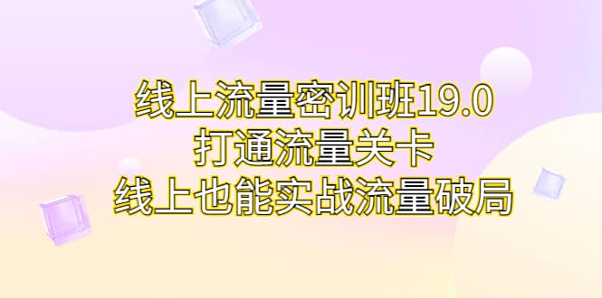 线上流量密训班19.0，打通流量关卡，线上也能实战流量破局聚创吧-网创项目资源站-副业项目-创业项目-搞钱项目聚创吧