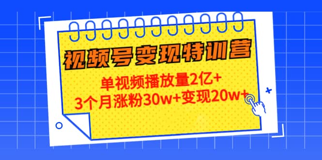 20天视频号变现特训营：单视频播放量2亿+聚创吧-网创项目资源站-副业项目-创业项目-搞钱项目聚创吧