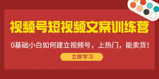 视频号短视频文案训练营：0基础小白如何建立视频号，上热门，能卖货！聚创吧-网创项目资源站-副业项目-创业项目-搞钱项目聚创吧
