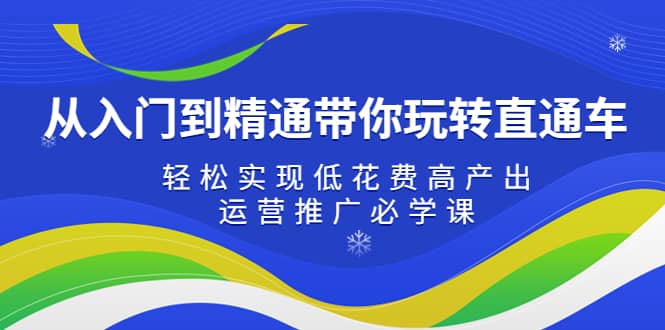 从入门到精通带你玩转直通车：轻松实现低花费高产出，35节运营推广必学课聚创吧-网创项目资源站-副业项目-创业项目-搞钱项目聚创吧