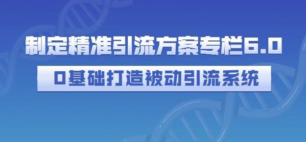 制定精准引流方案专栏6.0，0基础打造被动引流系统聚创吧-网创项目资源站-副业项目-创业项目-搞钱项目聚创吧
