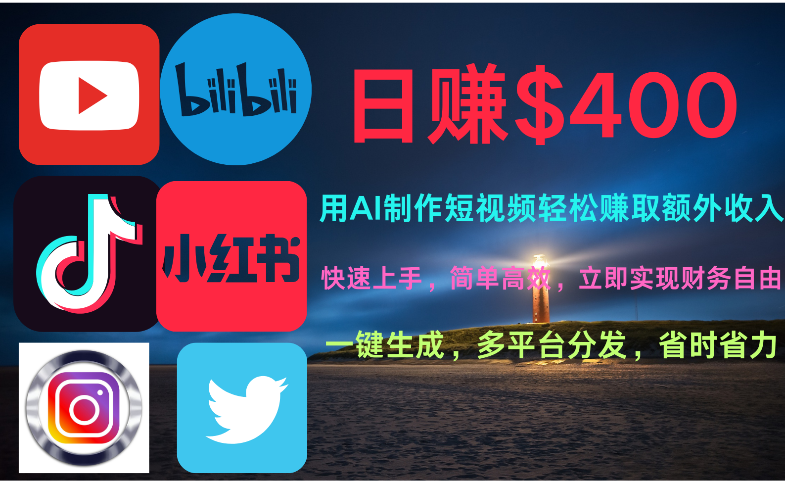玩转全网视频平台，创造视频就能轻松赚取每天400美金聚创吧-网创项目资源站-副业项目-创业项目-搞钱项目聚创吧