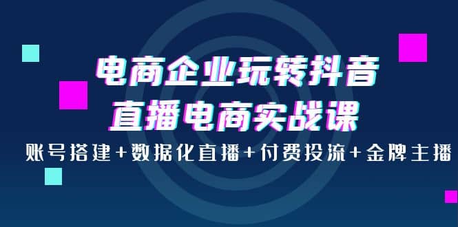 电商企业玩转抖音直播电商实战课：账号搭建+数据化直播+付费投流+金牌主播聚创吧-网创项目资源站-副业项目-创业项目-搞钱项目聚创吧