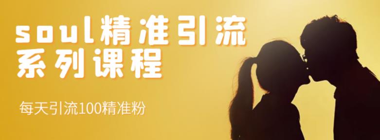 soul精准引流系列课程，每天引流100精准粉聚创吧-网创项目资源站-副业项目-创业项目-搞钱项目聚创吧