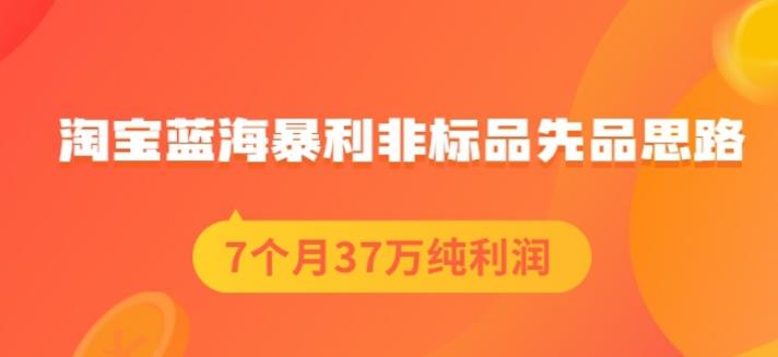 盗坤淘宝蓝海暴利非标品先品思路，7个月37万纯利润，压箱干货分享！【付费文章】聚创吧-网创项目资源站-副业项目-创业项目-搞钱项目聚创吧