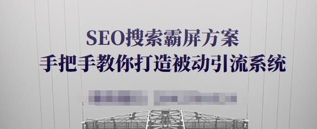 SEO搜索霸屏方案，手把手教你打造被动引流系统【视频课程】聚创吧-网创项目资源站-副业项目-创业项目-搞钱项目聚创吧