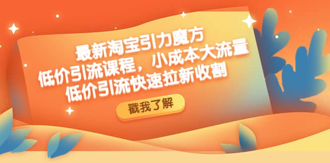 最新淘宝引力魔方低价引流实操：小成本大流量聚创吧-网创项目资源站-副业项目-创业项目-搞钱项目聚创吧