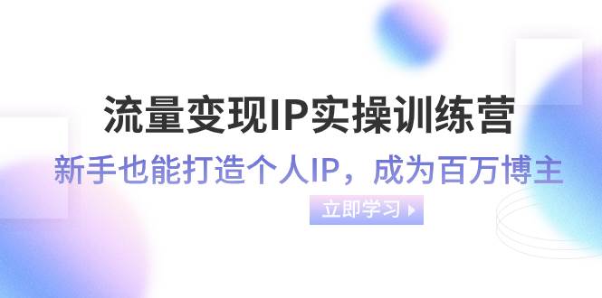 流量变现-IP实操训练营：新手也能打造个人IP，成为百万博主（46节课）聚创吧-网创项目资源站-副业项目-创业项目-搞钱项目聚创吧