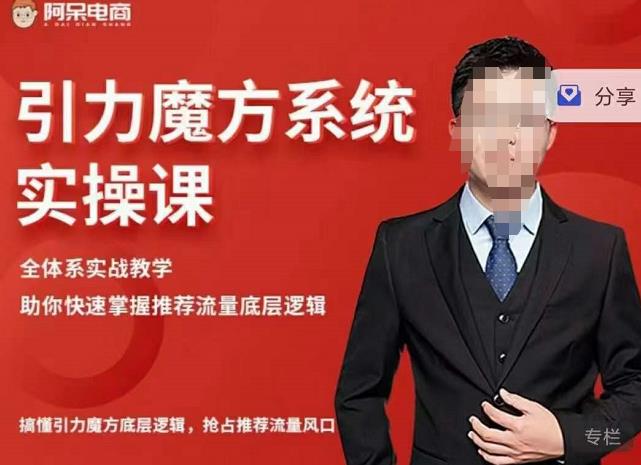 阿呆-引力魔方系统实操课，全体系实战教学，助你快速掌握推荐流量底层逻辑聚创吧-网创项目资源站-副业项目-创业项目-搞钱项目聚创吧