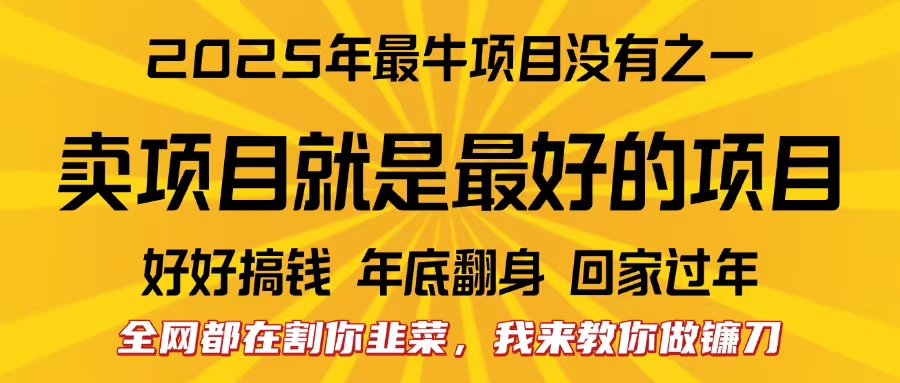 全网都在割你韭菜，我来教你做镰刀。卖项目就是最好的项目，2025年最牛互联网项目聚创吧-网创项目资源站-副业项目-创业项目-搞钱项目聚创吧