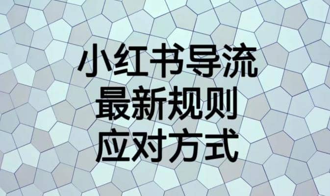 小红书导流最新规则应对方式【揭秘】聚创吧-网创项目资源站-副业项目-创业项目-搞钱项目聚创吧