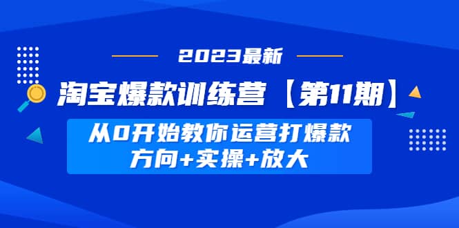 淘宝爆款训练营【第11期】 从0开始教你运营打爆款，方向+实操+放大聚创吧-网创项目资源站-副业项目-创业项目-搞钱项目聚创吧