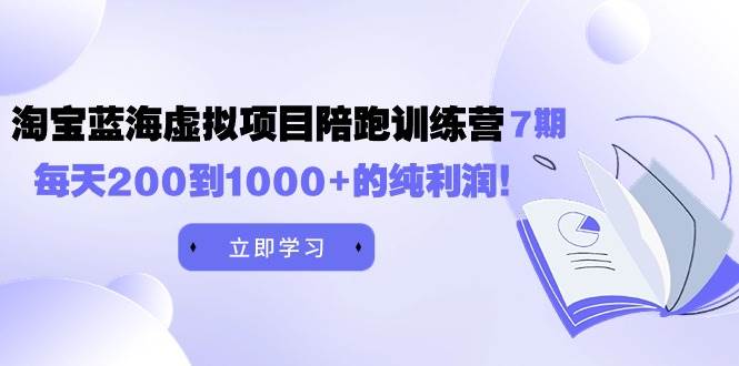 黄岛主《淘宝蓝海虚拟项目陪跑训练营7期》每天200到1000+的纯利润聚创吧-网创项目资源站-副业项目-创业项目-搞钱项目聚创吧