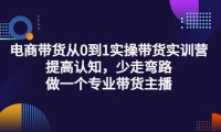 电商带货从0到1实操带货实训营:提高认知,少走弯路,做一个专业带货主播聚创吧-网创项目资源站-副业项目-创业项目-搞钱项目聚创吧