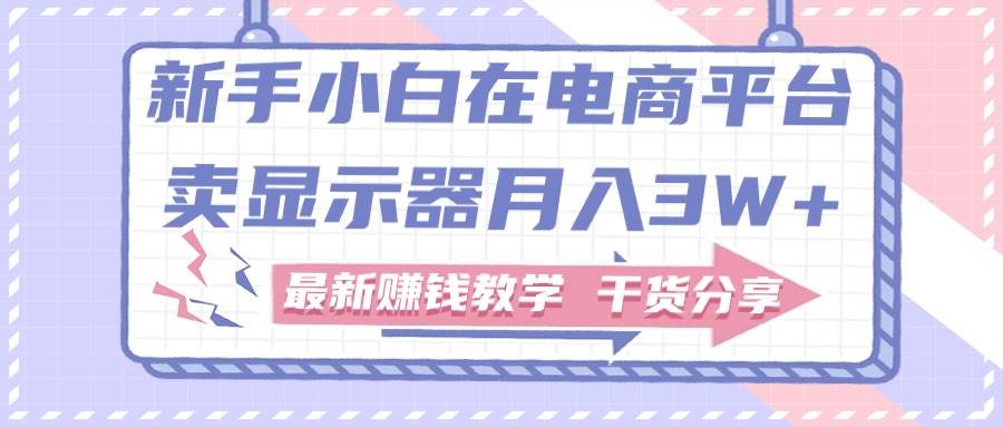 新手小白如何做到在电商平台卖显示器月入3W+，最新赚钱教学干货分享聚创吧-网创项目资源站-副业项目-创业项目-搞钱项目聚创吧